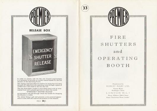 A preview of the Premier Fire Shutters and Operating Booth document.