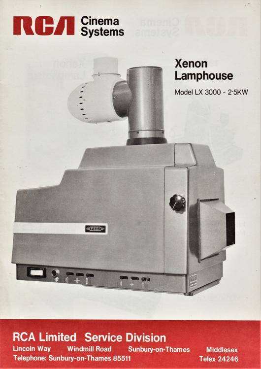 A preview of the RCA Cinema Systems - Xenon Lamphouse document.