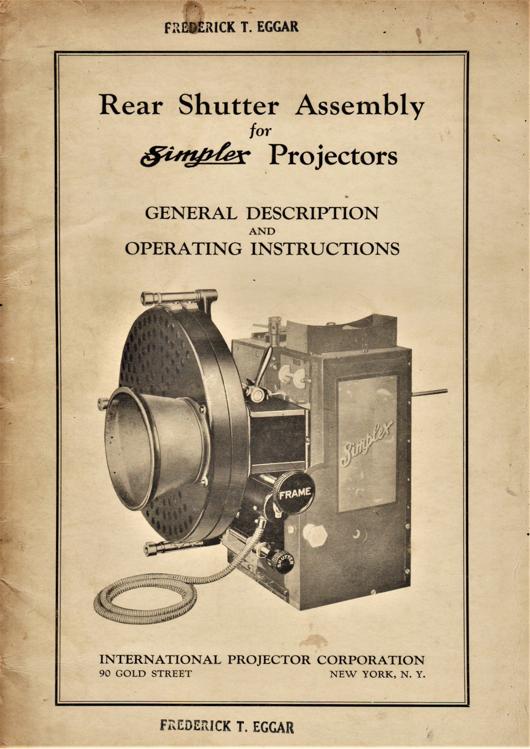 A preview of the Rear Shutter Assembly for Simplex Projectors document.