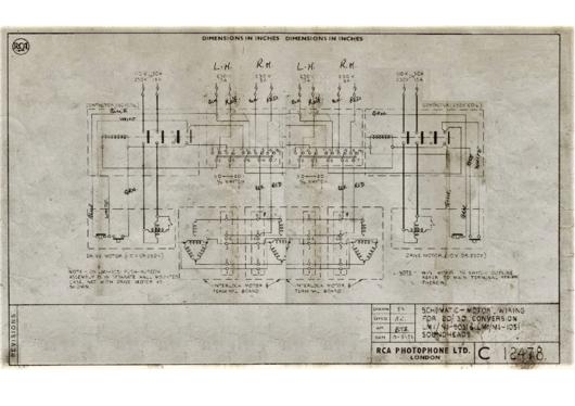 A preview of the Schematic - Motors, Wiring for 8D/3D Conversion LMI/MI-9031 & LMI/MI-1051 Soundheads document.