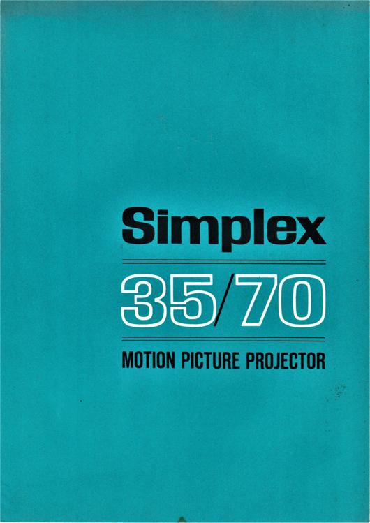 A preview of the Simplex 35/70 Motion Picture Projector document.