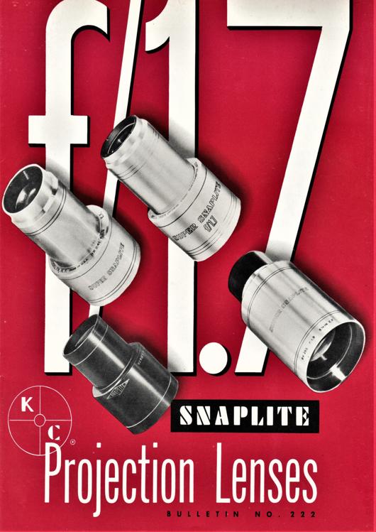 A preview of the Snaplite Projection Lenses - Bulletin No. 222 document.