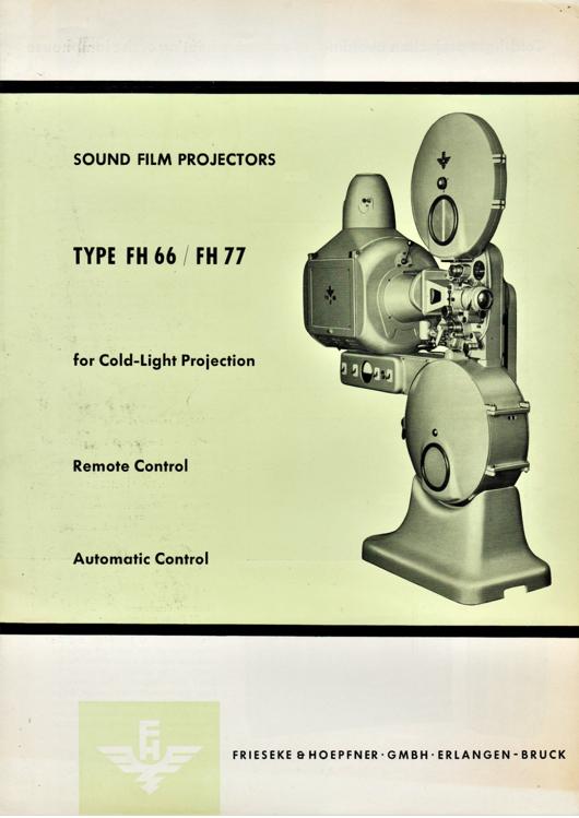 A preview of the Sound Film Projectors - Type FH 66 / FH 77 document.