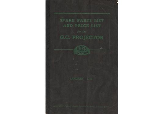 A preview of the Spare Parts List And Price List for the G.C. Projector document.