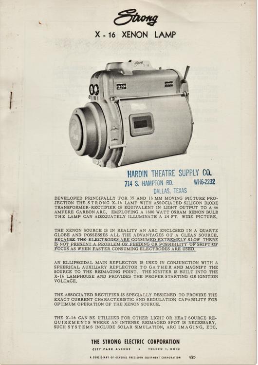 A preview of the Strong X-16 Xenon Lamp document.