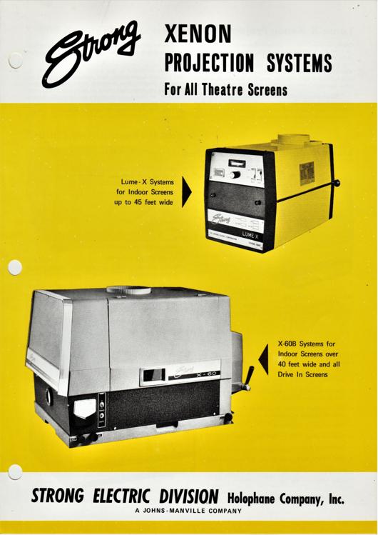 A preview of the Strong Xenon Projection Systems - For All Theatre Screens document.