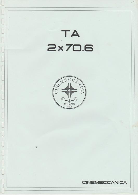 A preview of the TA 2x70.6 Cinemeccanica document.