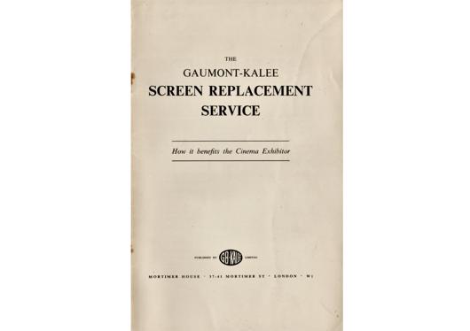 A preview of the The Gaumont-Kalee Screen Replacement Service document.