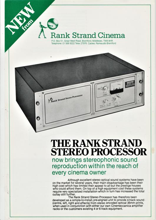 A preview of the The Rank Strand Stereo Processor document.