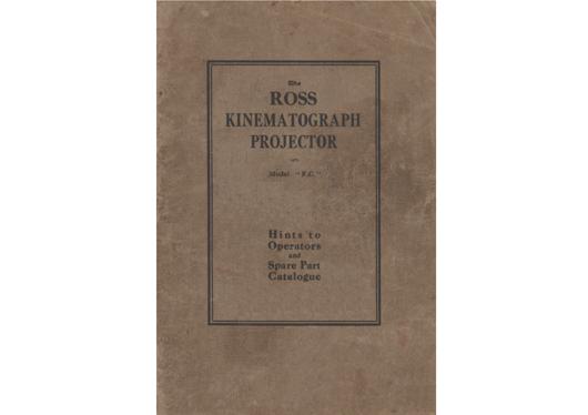 A preview of the The Ross Kinematograph Projector Model "F.C." document.