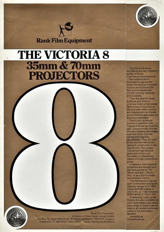 A preview of the The Victoria 8 35mm & 70mm Projectors document.