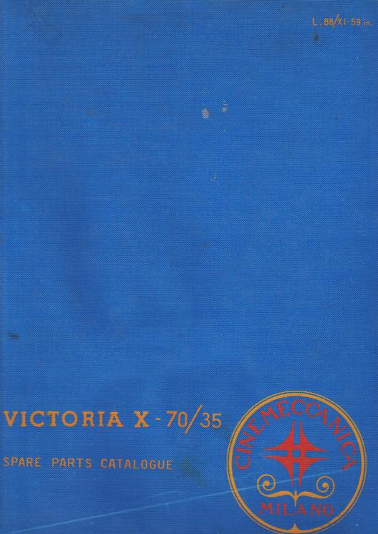 A preview of the Victoria X-70/35 Spare Parts Catalogue document.