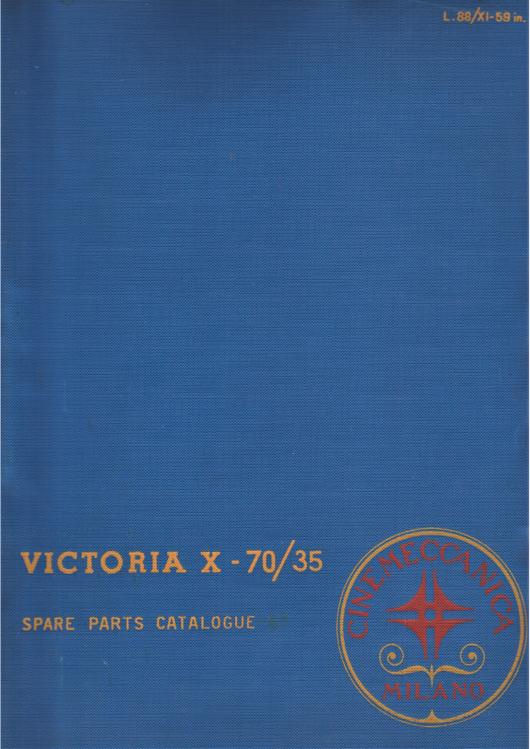 A preview of the Victoria X-70/35 Spare Parts Catalogue document.