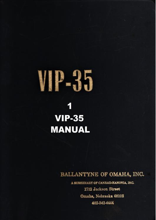 A preview of the VIP-35 Manual document.