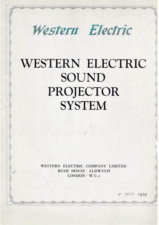 A preview of the Western Electric Sound Projector System document.