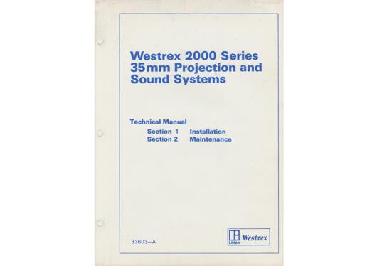 A preview of the Westrex 2000 Series 35mm Projection and Sound Systems document.