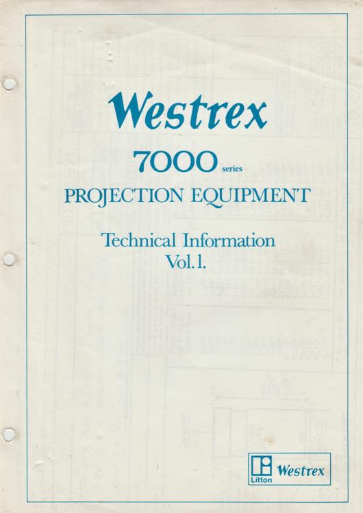 A preview of the Westrex 7000 series Projection Equipment - Technical Information Vol. 1. document.