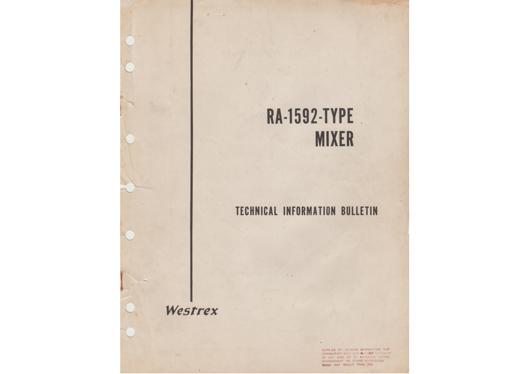 A preview of the Westrex - RA-1592-Type Mixer document.