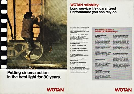 A preview of the WOTAN - Putting cinema action in the best light for 30 years. document.