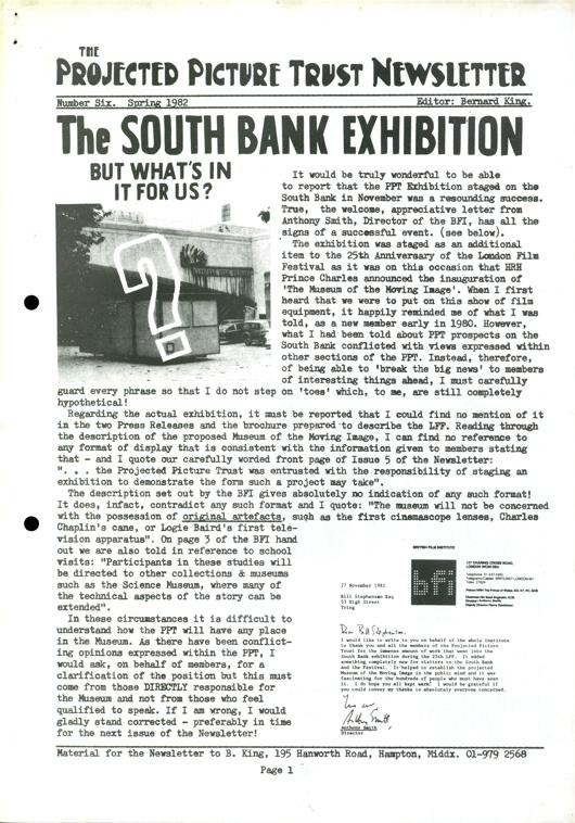 The front cover of Newsletter No. 6.