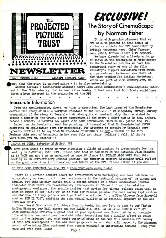 The front cover of Newsletter No. 8.