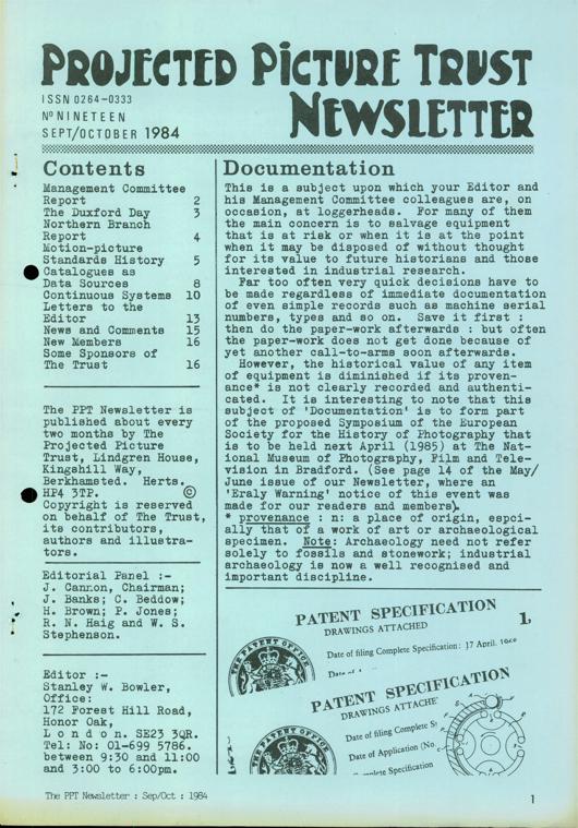 The front cover of Newsletter No. 19.