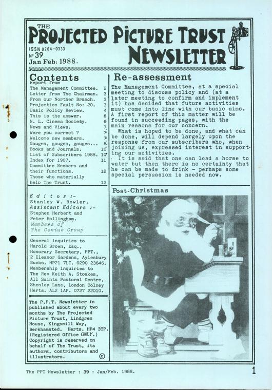 The front cover of Newsletter No. 39.