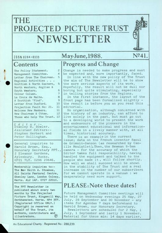The front cover of Newsletter No. 41.