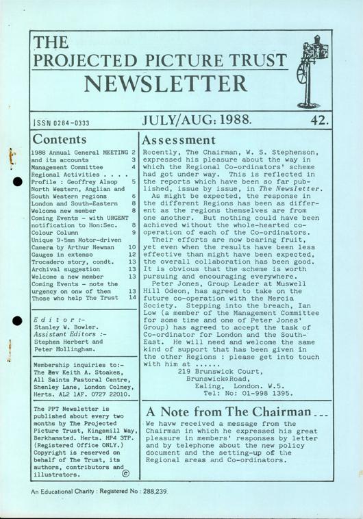 The front cover of Newsletter No. 42.