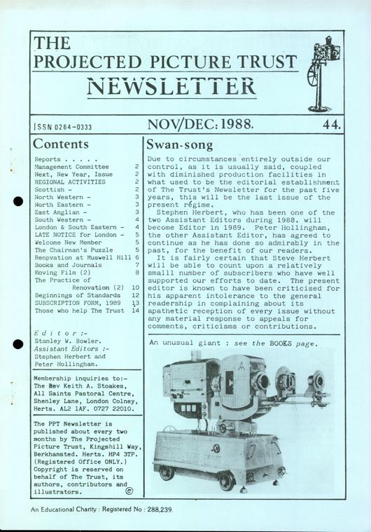 The front cover of Newsletter No. 44.