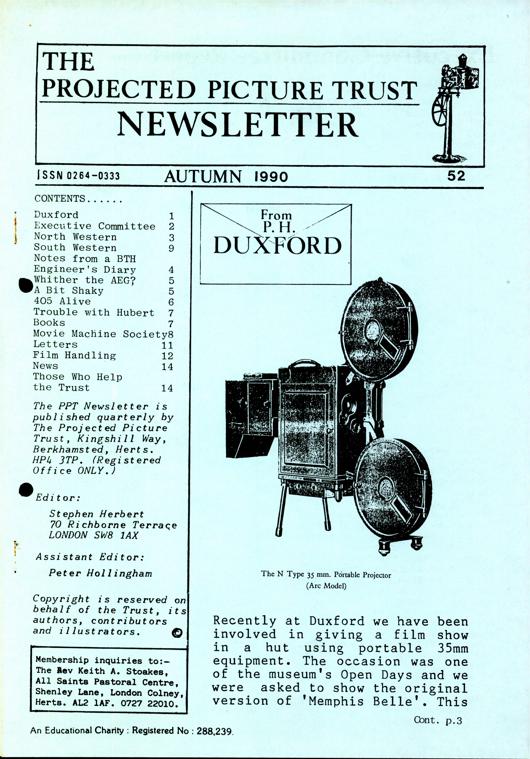 The front cover of Newsletter No. 52.